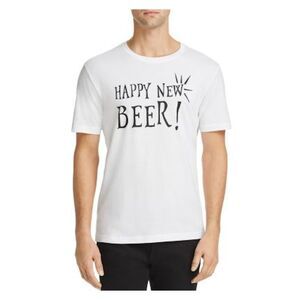 Noize Mens White Graphic Crew Neck Shirt L